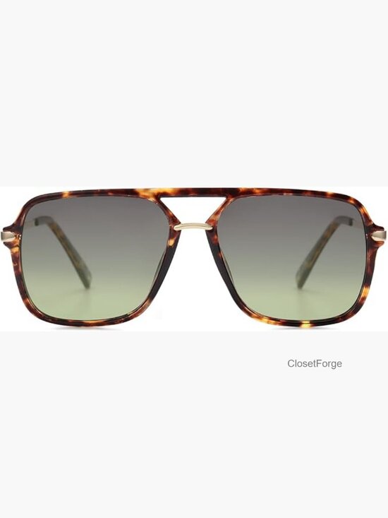 Retro Square Polarized Aviator Sunglasses Unisex 90s Shades main image 6